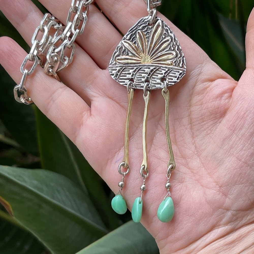 Artisan Made Solid Sterling Silver & Natural Chry… - image 6